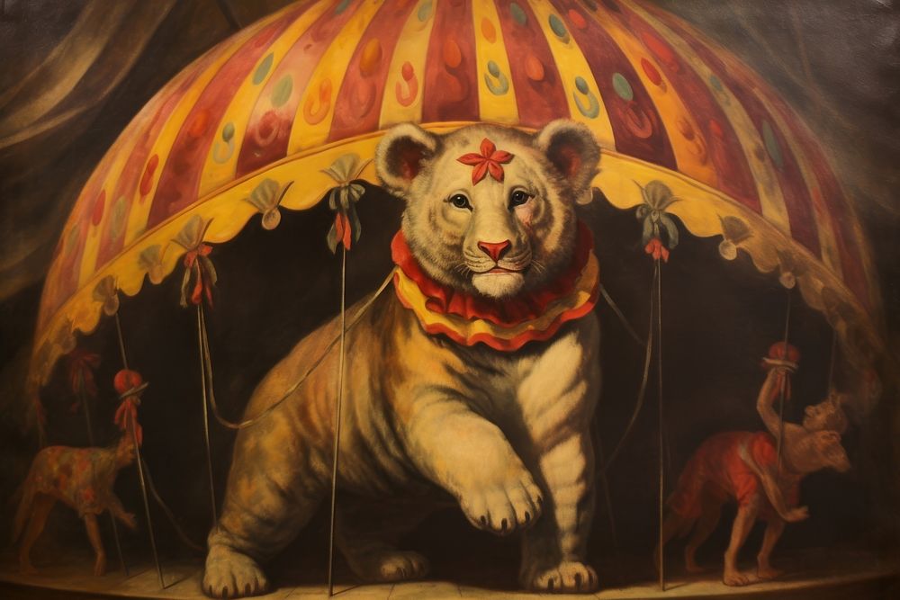 A circus animal painting art recreation.