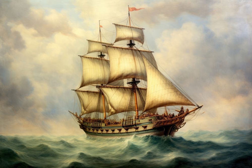 A ship painting art transportation.