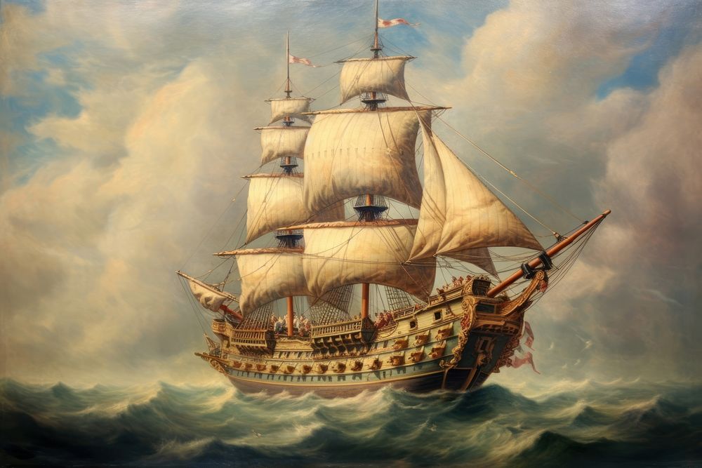 A ship painting art transportation.