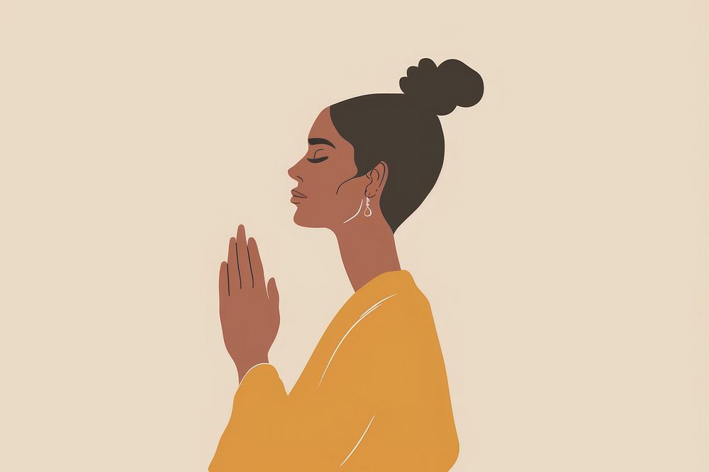 Woman praying clothing worship apparel.
