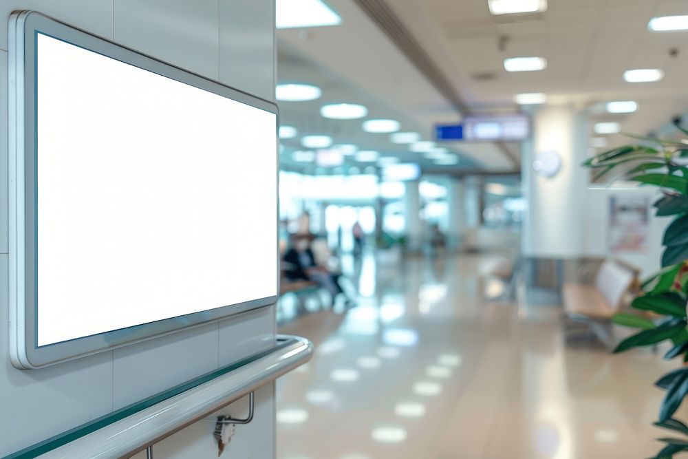 Sign mockup electronics hardware indoors.