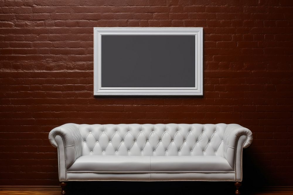 Blank white frame mockup wall architecture blackboard.