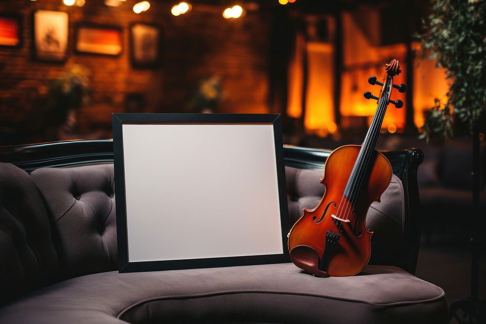 Frame mockup blackboard violin fiddle.