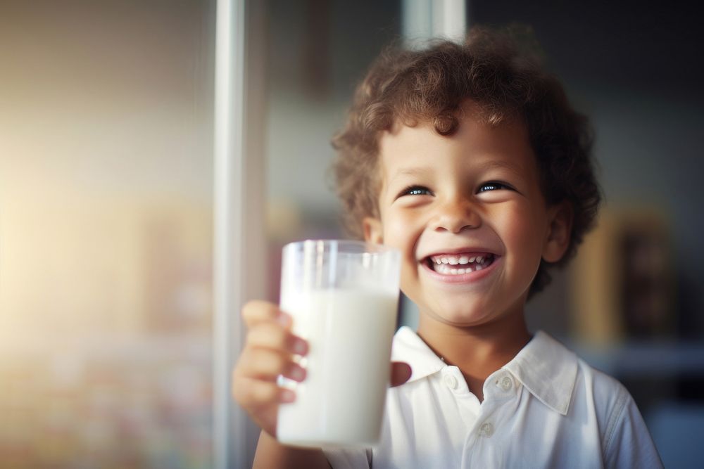 Child holding a glass of milk photo photography beverage.