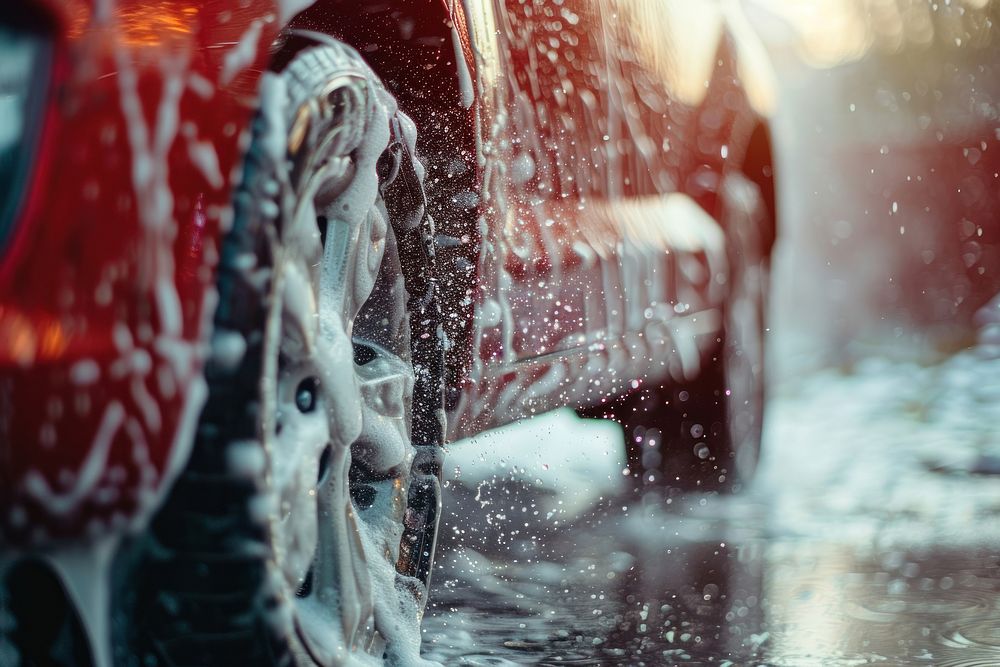 Washing car vehicle wheel transportation.
