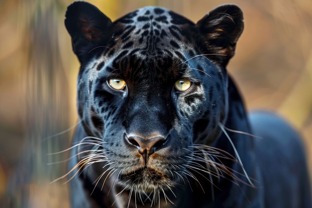Black panther wildlife portrait leopard.