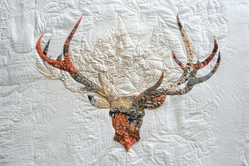 Antlers pattern animal quilt.