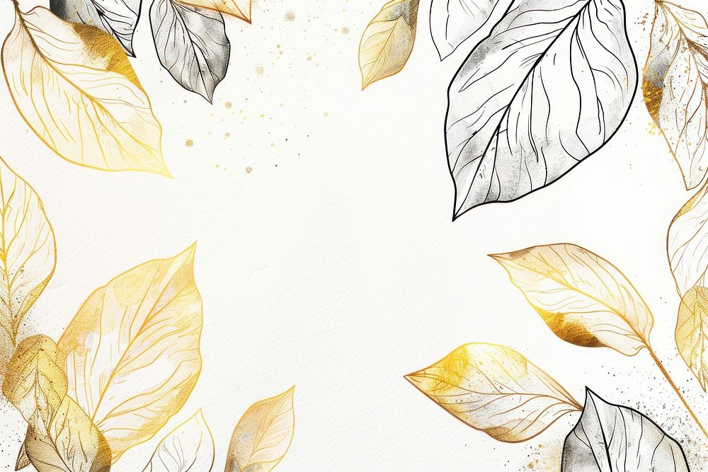 Autumn leaves border frame drawing sketch illustrated.