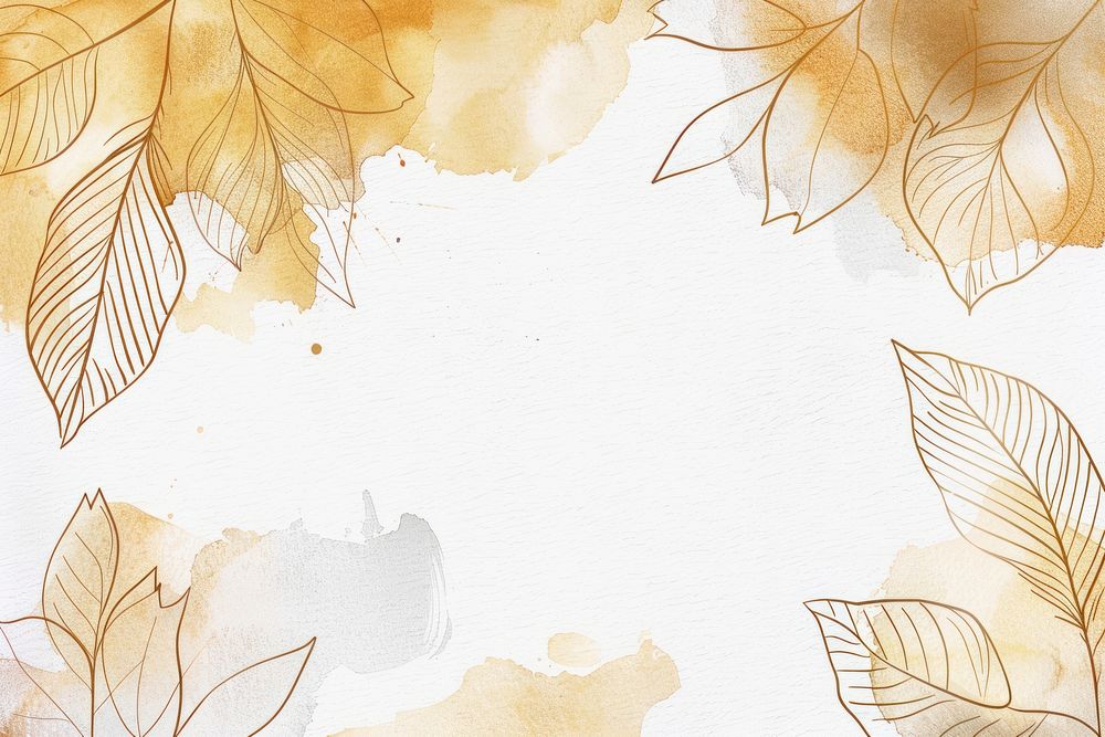 Autumn leaves border frame texture painting graphics.