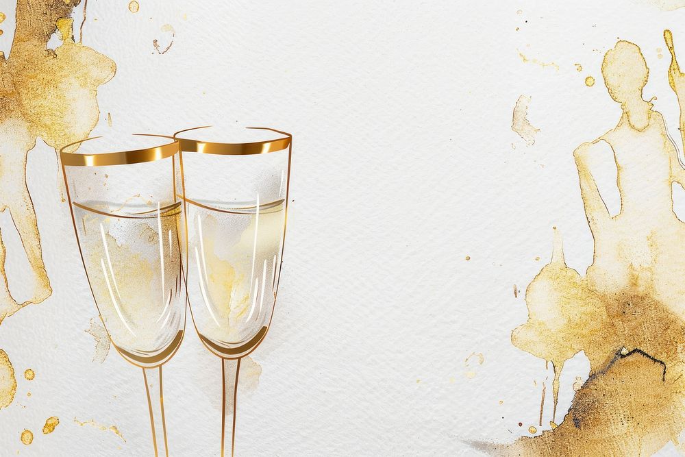 Two champagne glasses border frame chandelier beverage alcohol.
