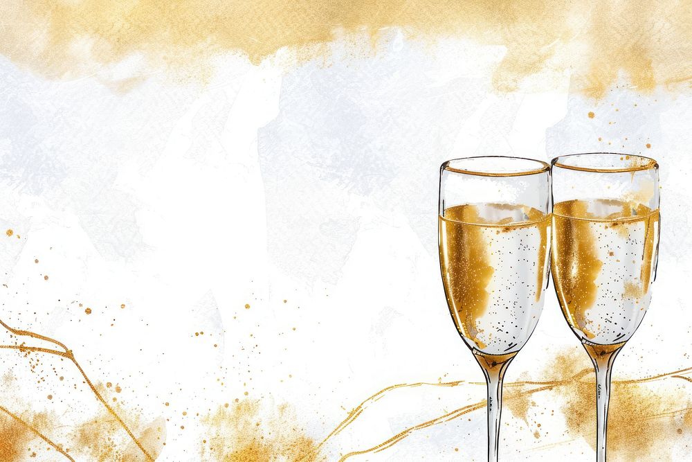 Two champagne glasses border frame beverage alcohol liquor.