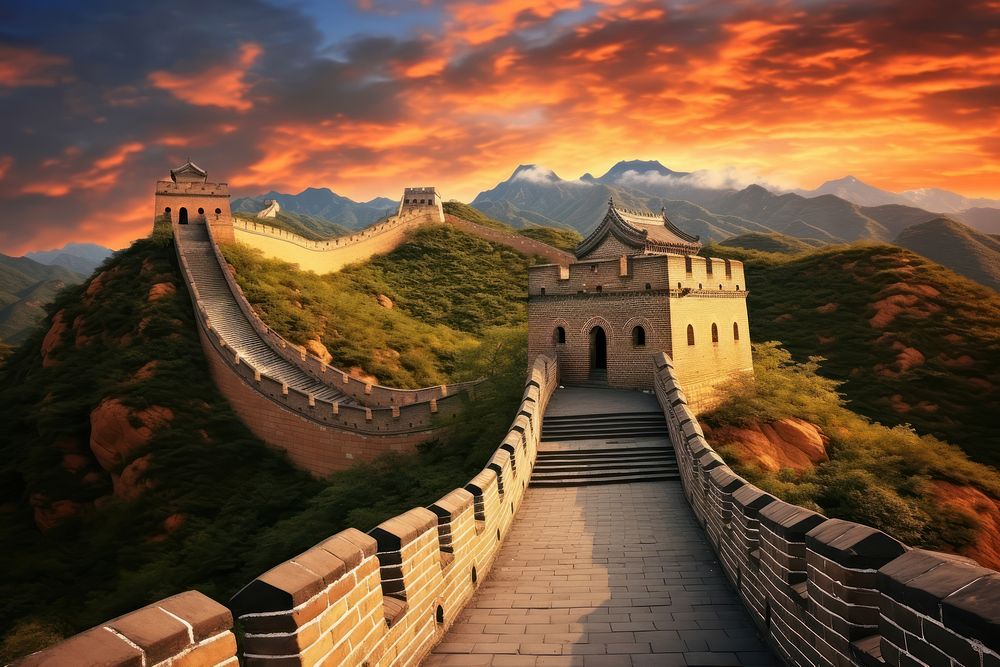 Great wall of china landmark.