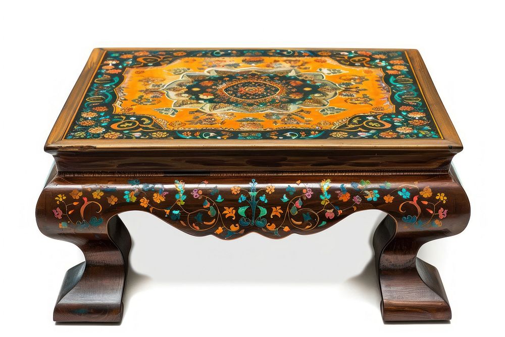 Ottoman painting of table furniture art white background.