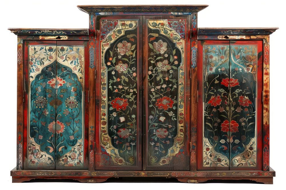 Ottoman painting of closet sideboard furniture cupboard.
