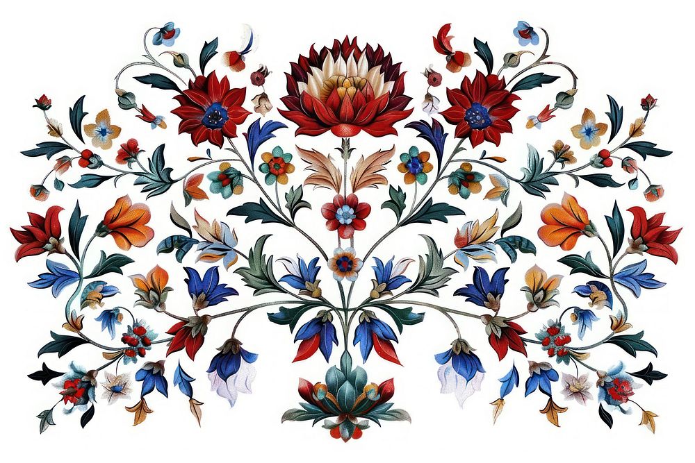 Ottoman painting of flower backgrounds pattern art.