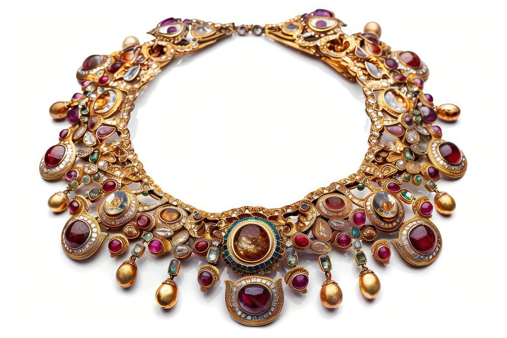 Ottoman painting of necklace bracelet gemstone jewelry.