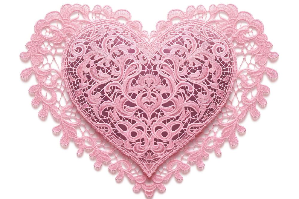 Pink heart lace backgrounds white background.