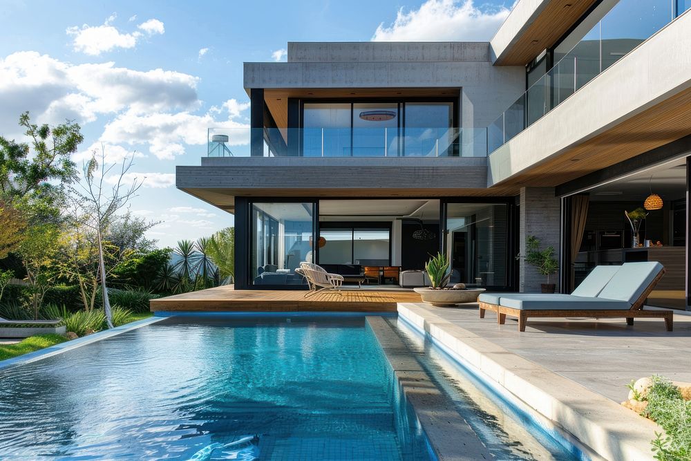 Modern house architecture building outdoors.