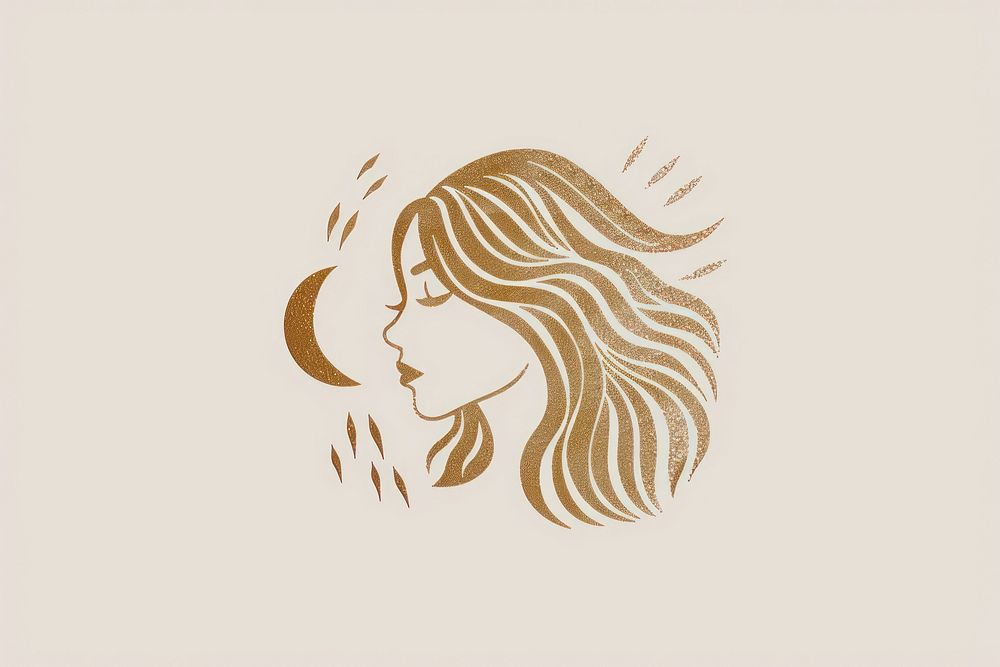 Virgo logo creativity hairstyle.