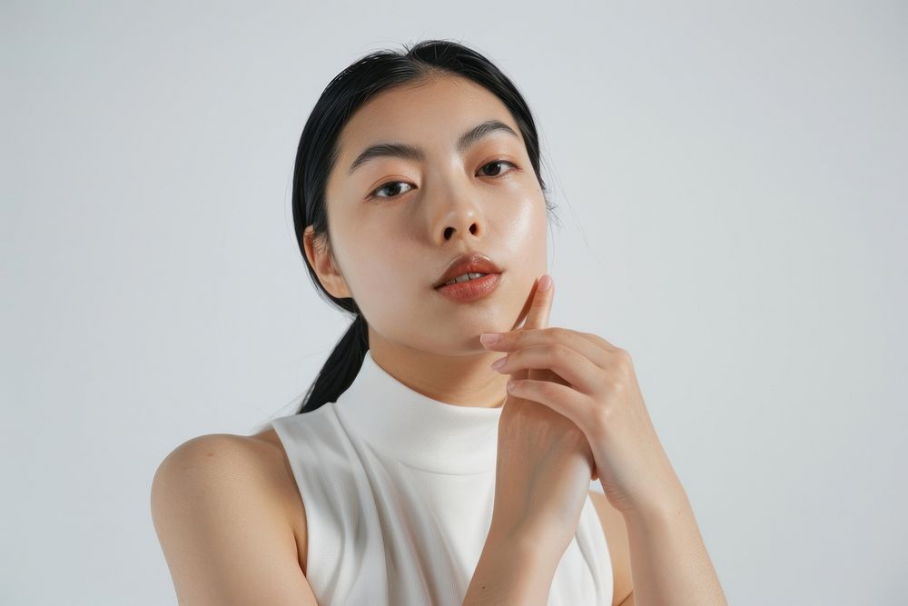 Skincare asian woman model photography portrait shoulder.