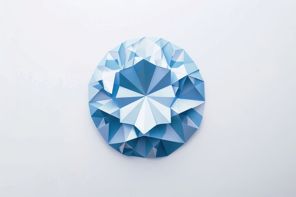 Diamond paper art gemstone jewelry white background.