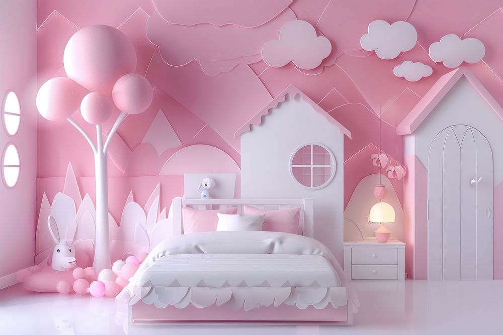 Bed furniture balloon bedroom.