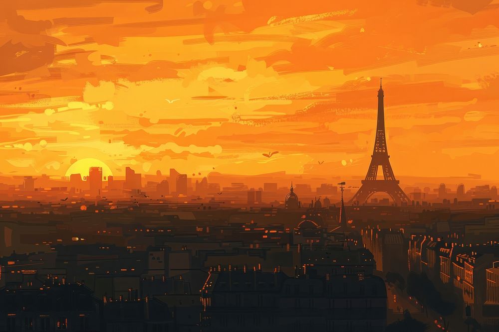Paris tower sky architecture.