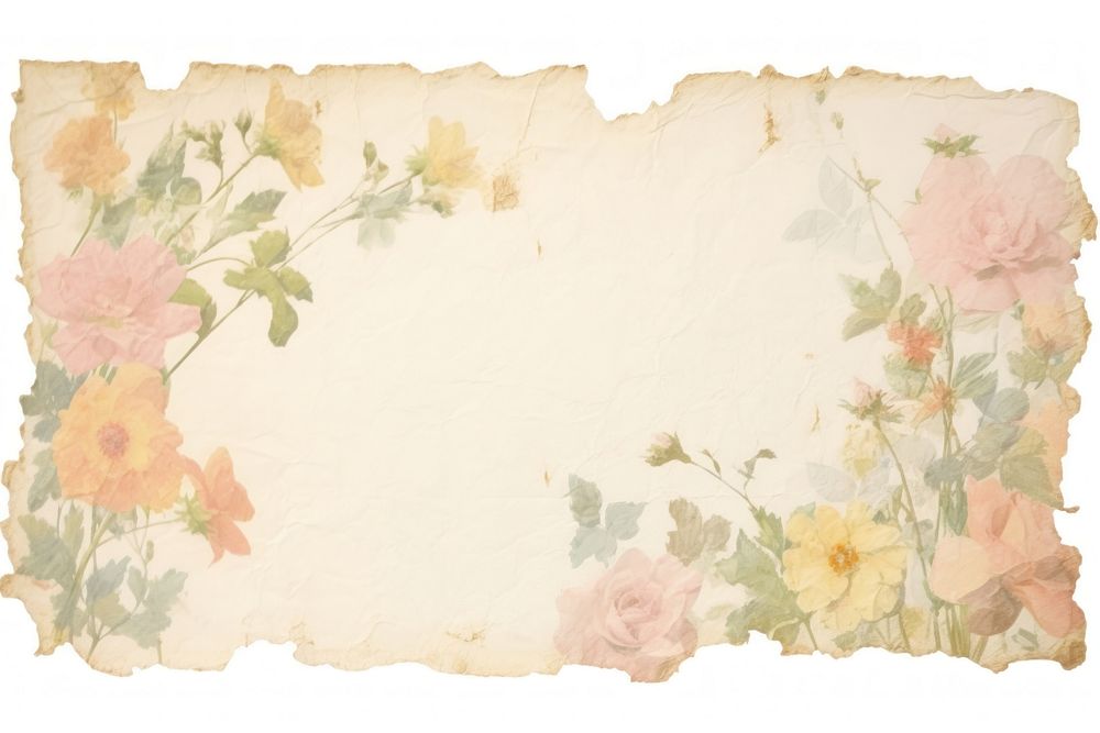 Garden floral pastel ripped paper backgrounds painting pattern.