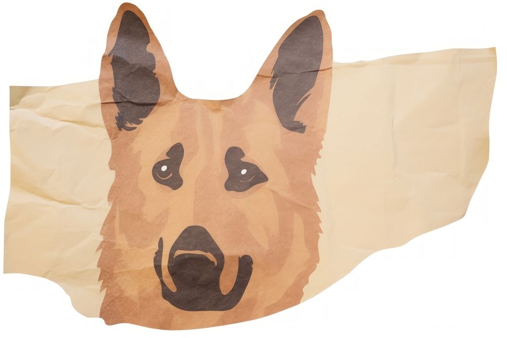 Dog head shape ripped paper animal mammal pet.