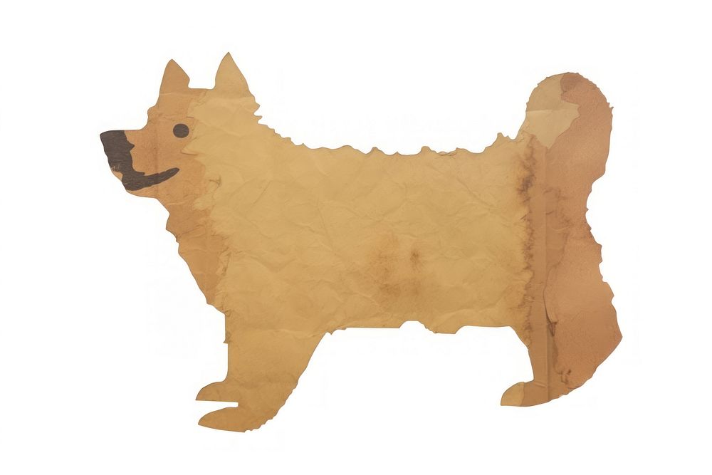 Dog shape ripped paper mammal animal pet.