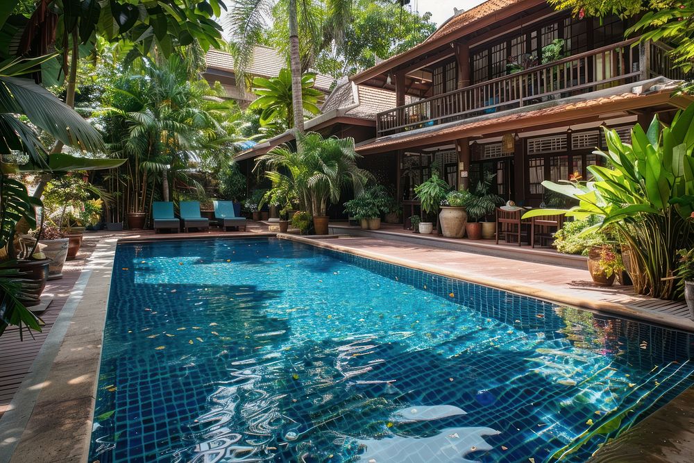A tropical tradition large home in Bangkok plant architecture outdoors.
