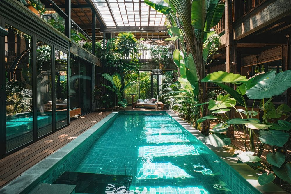 A tropical large home in Bangkok plant architecture outdoors.