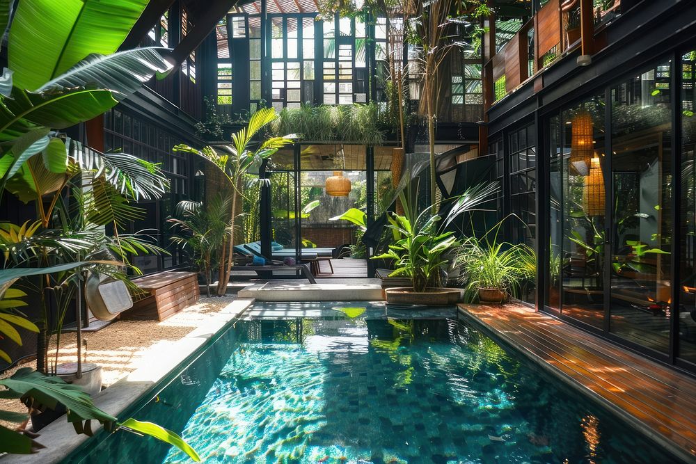 A tropical large home in Bangkok plant architecture building.