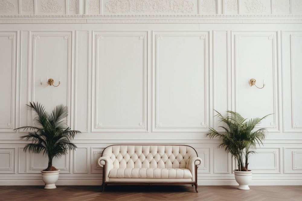 Vintage white wall architecture furniture building.