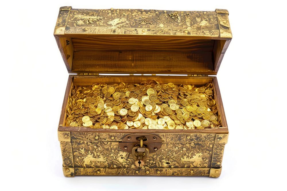 Gold in treasure box letterbox mailbox.