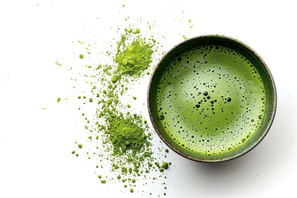 Japanese matcha green tea beverage powder drink.