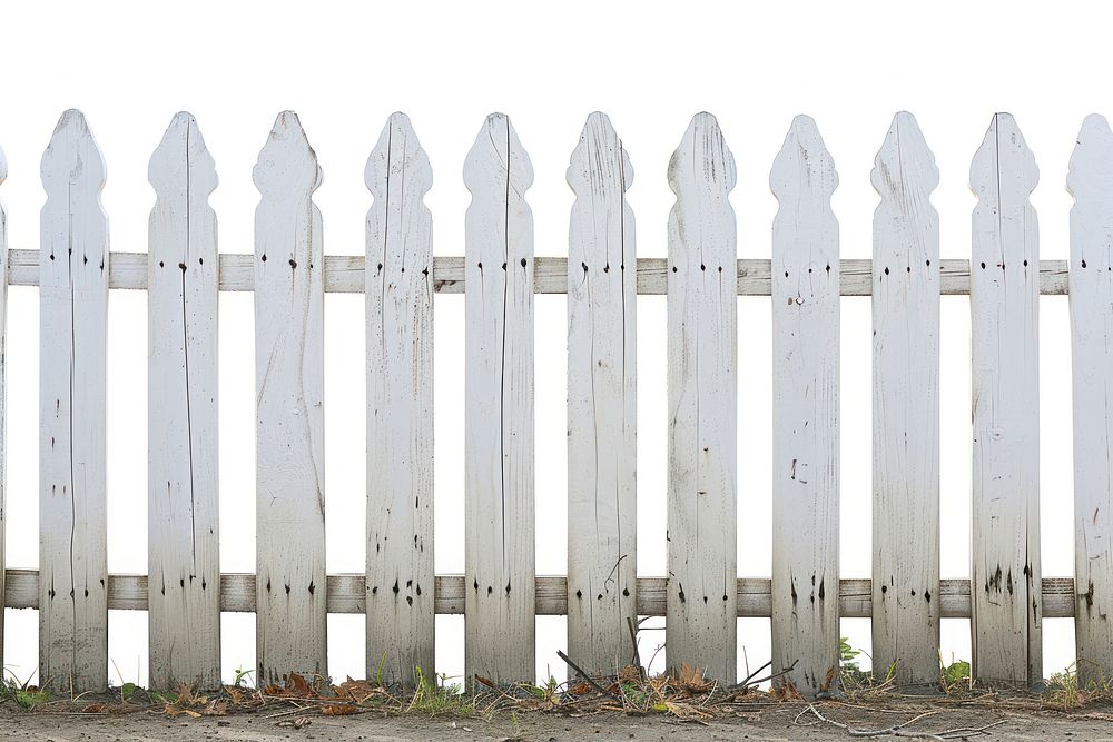 White wooden fence backgrounds outdoors gate.