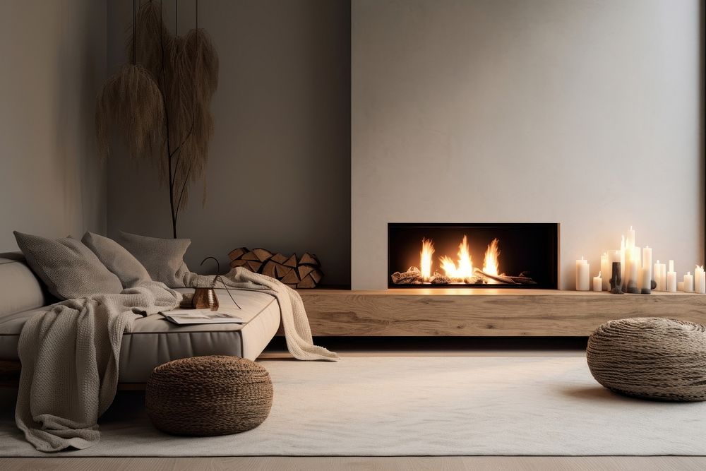 Fireplace furniture indoors cushion.