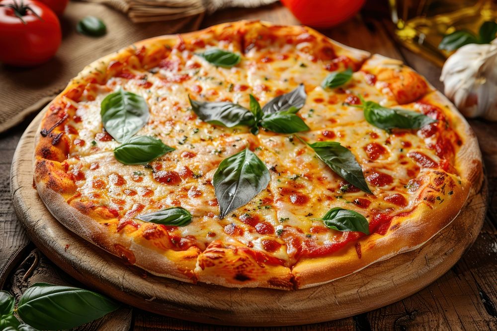Pizza table food mozzarella.