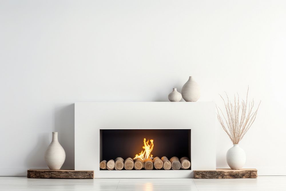 Fireplace indoors hearth interior design.