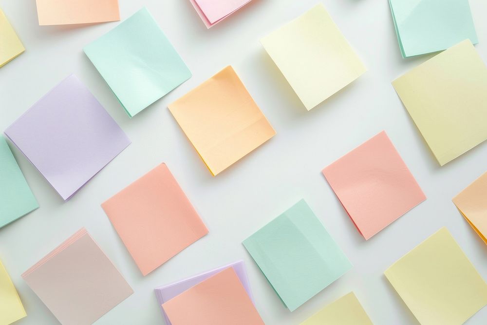 Pastel color sticky note envelope paper mail.