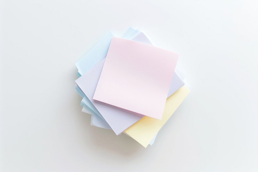 Pastel color sticky note envelope paper text.