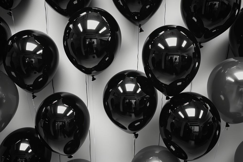 Black and white balloons backgrounds celebration decoration.