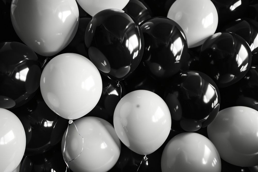 Black and white balloons sphere backgrounds repetition.