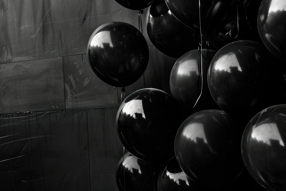 Black and white balloons sphere backgrounds celebration.