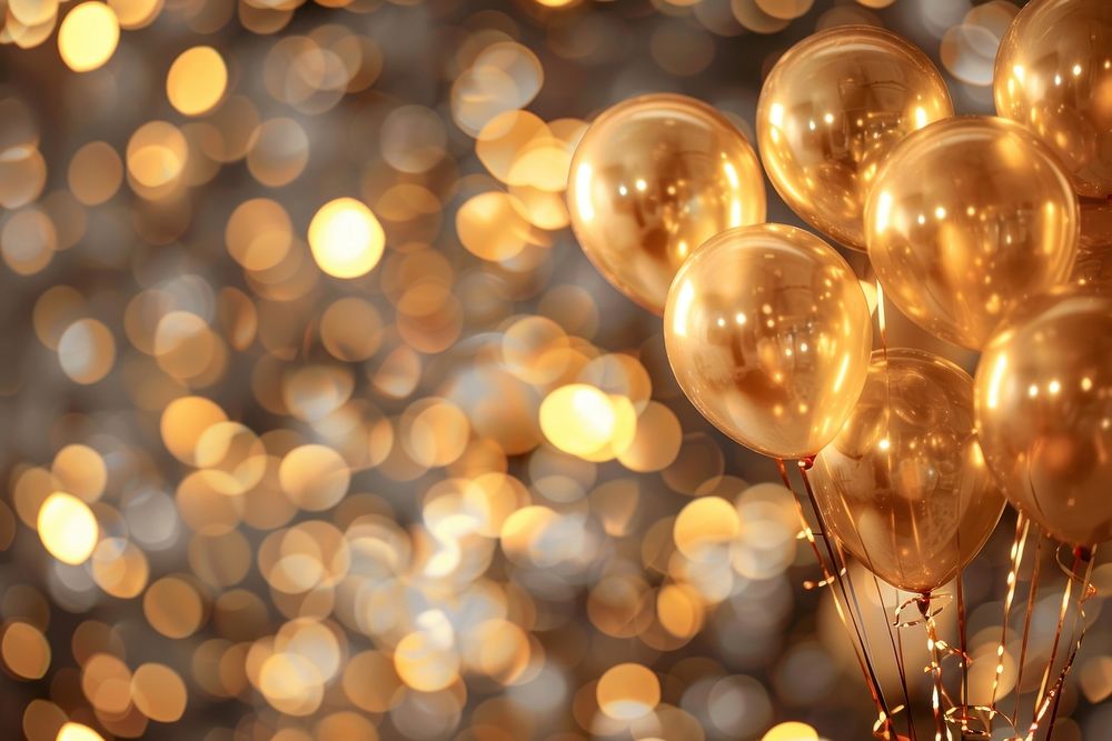 Gold balloons backgrounds lighting illuminated.