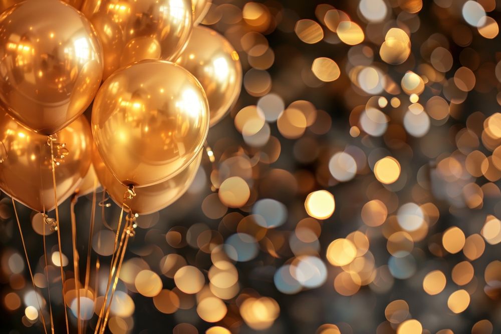 Gold balloons backgrounds christmas illuminated.