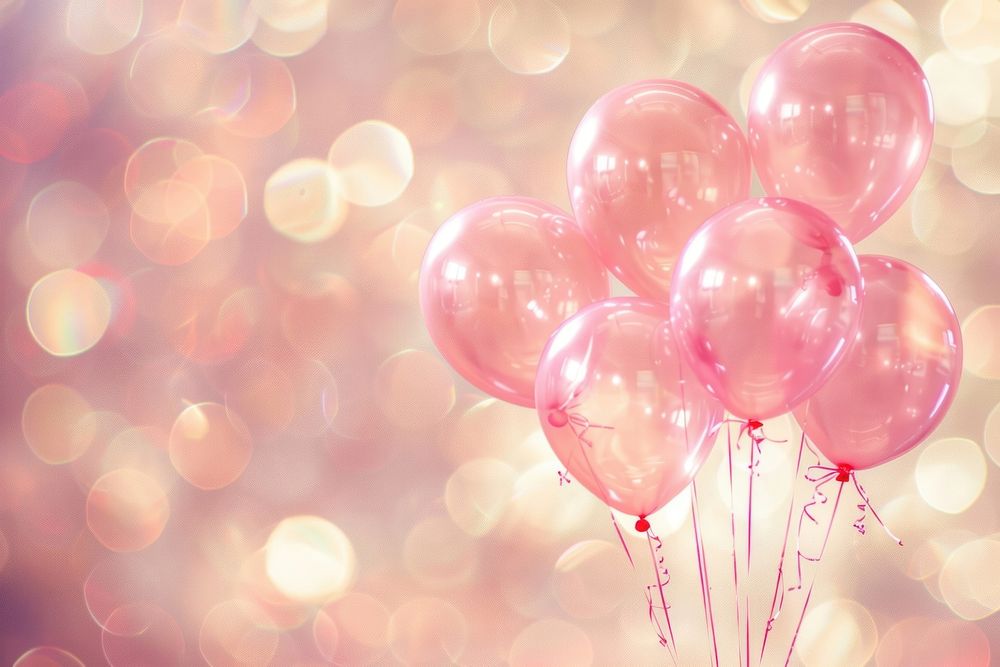 Pink balloons backgrounds illuminated celebration.