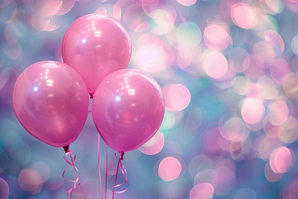 Pink balloons illuminated celebration anniversary.