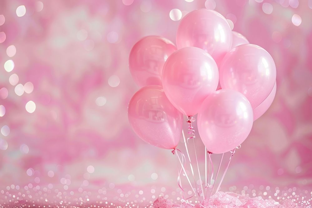 Pink balloons celebration anniversary decoration.